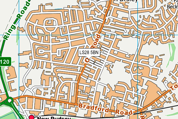 LS28 5BN map - OS VectorMap District (Ordnance Survey)