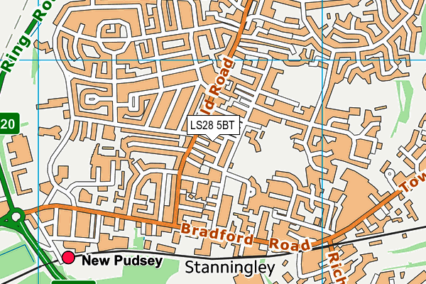 LS28 5BT map - OS VectorMap District (Ordnance Survey)