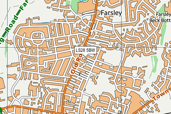 LS28 5BW map - OS VectorMap District (Ordnance Survey)