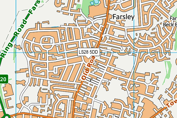 LS28 5DD map - OS VectorMap District (Ordnance Survey)