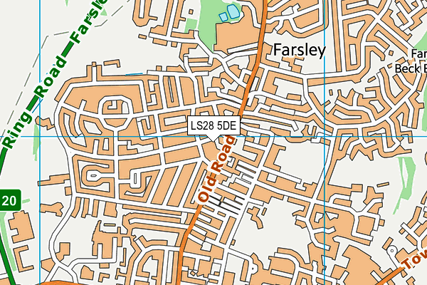 LS28 5DE map - OS VectorMap District (Ordnance Survey)