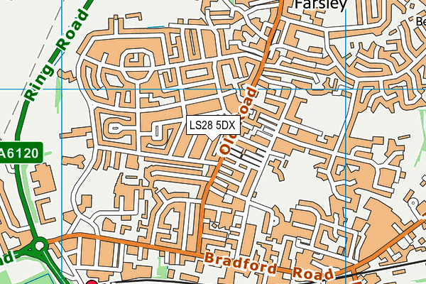 LS28 5DX map - OS VectorMap District (Ordnance Survey)