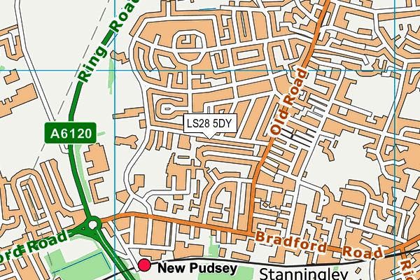 LS28 5DY map - OS VectorMap District (Ordnance Survey)