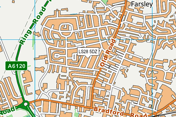 LS28 5DZ map - OS VectorMap District (Ordnance Survey)