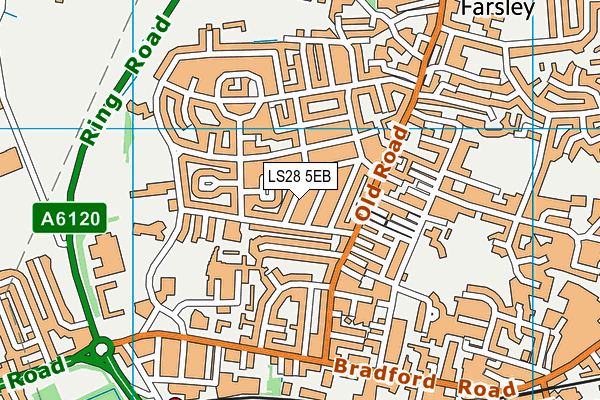LS28 5EB map - OS VectorMap District (Ordnance Survey)