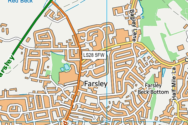 LS28 5FW map - OS VectorMap District (Ordnance Survey)