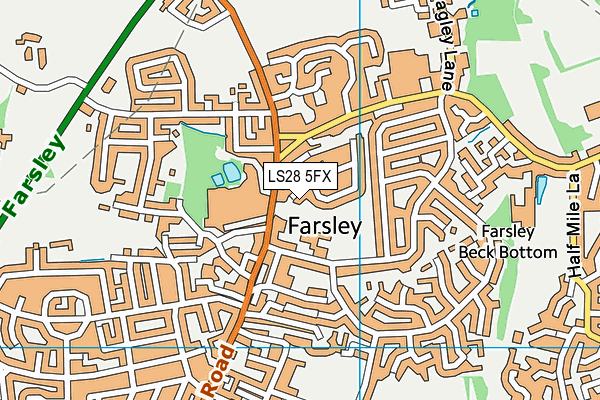 LS28 5FX map - OS VectorMap District (Ordnance Survey)