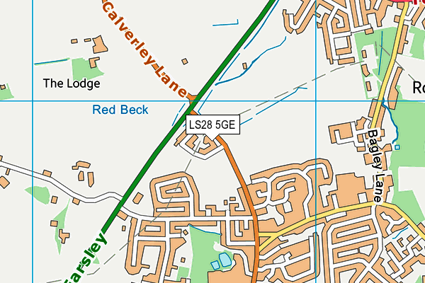 LS28 5GE map - OS VectorMap District (Ordnance Survey)