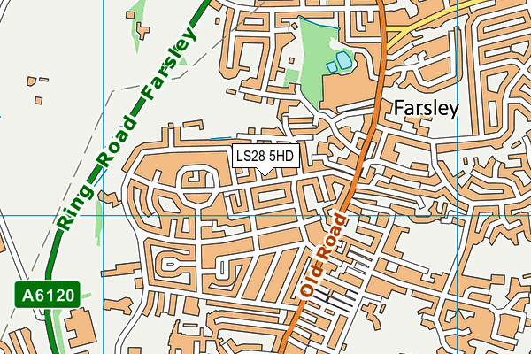 LS28 5HD map - OS VectorMap District (Ordnance Survey)