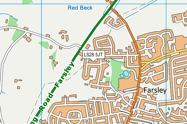 LS28 5JT map - OS VectorMap District (Ordnance Survey)