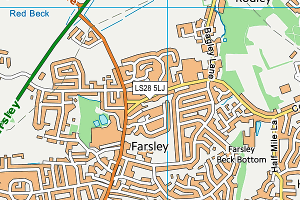 LS28 5LJ map - OS VectorMap District (Ordnance Survey)