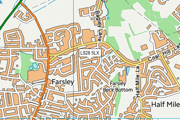 LS28 5LX map - OS VectorMap District (Ordnance Survey)