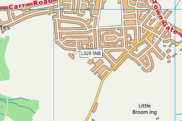 LS28 5NB map - OS VectorMap District (Ordnance Survey)