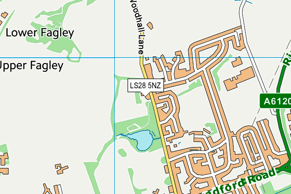 LS28 5NZ map - OS VectorMap District (Ordnance Survey)