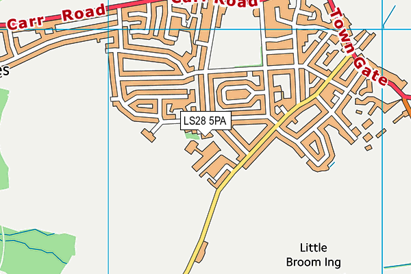 LS28 5PA map - OS VectorMap District (Ordnance Survey)