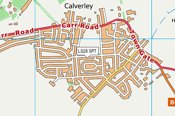 LS28 5PT map - OS VectorMap District (Ordnance Survey)