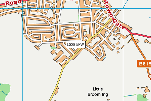 LS28 5PW map - OS VectorMap District (Ordnance Survey)