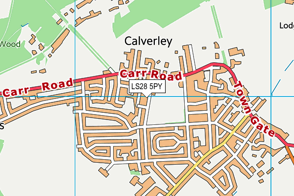 Calverley St Wilfrid's Cricket Club map (LS28 5PY) - OS VectorMap District (Ordnance Survey)