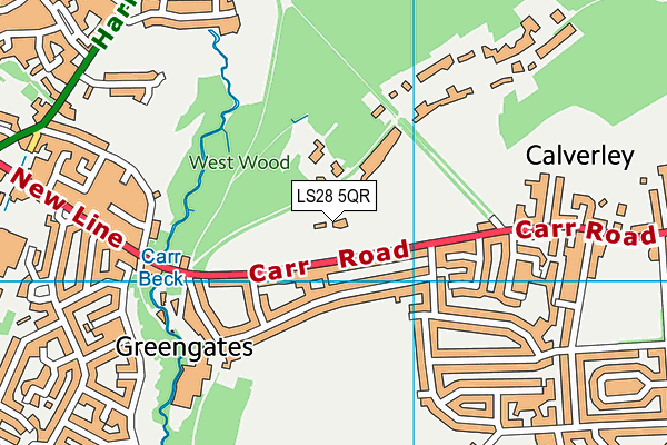 LS28 5QR map - OS VectorMap District (Ordnance Survey)