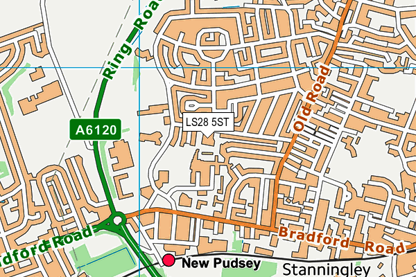 LS28 5ST map - OS VectorMap District (Ordnance Survey)
