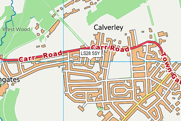 LS28 5SY map - OS VectorMap District (Ordnance Survey)