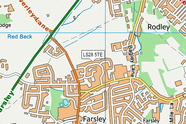 LS28 5TE map - OS VectorMap District (Ordnance Survey)