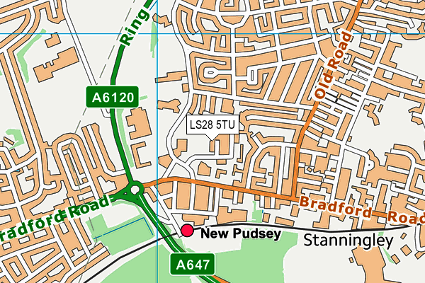 LS28 5TU map - OS VectorMap District (Ordnance Survey)