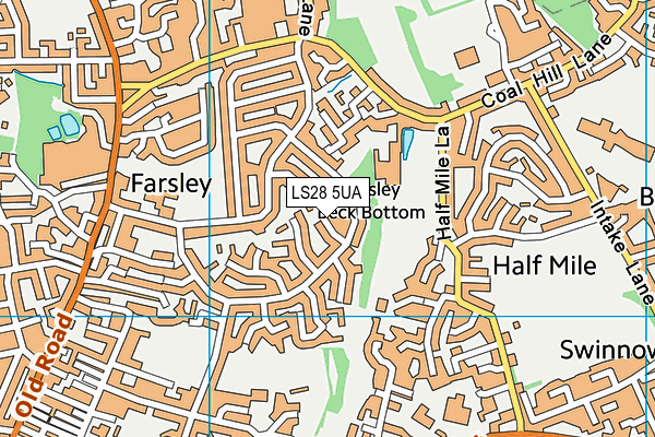 LS28 5UA map - OS VectorMap District (Ordnance Survey)