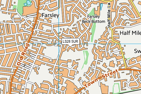 LS28 5UR map - OS VectorMap District (Ordnance Survey)