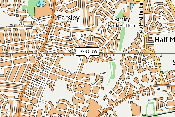 LS28 5UW map - OS VectorMap District (Ordnance Survey)