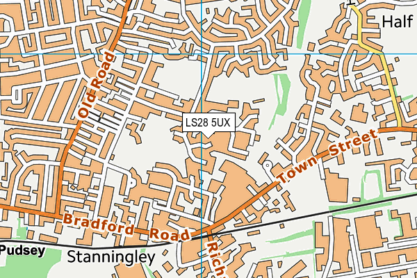 LS28 5UX map - OS VectorMap District (Ordnance Survey)