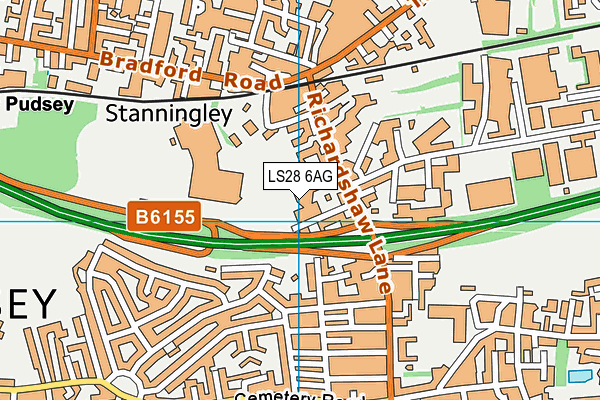 LS28 6AG map - OS VectorMap District (Ordnance Survey)