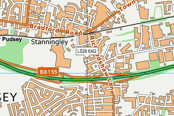 LS28 6AQ map - OS VectorMap District (Ordnance Survey)