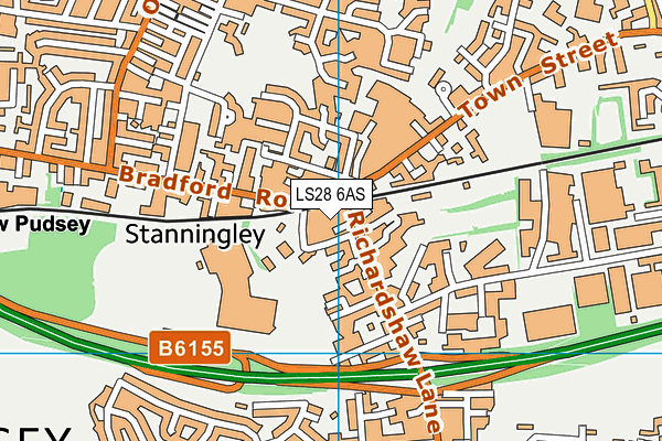 LS28 6AS map - OS VectorMap District (Ordnance Survey)