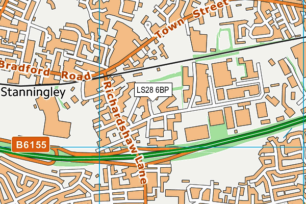 LS28 6BP map - OS VectorMap District (Ordnance Survey)