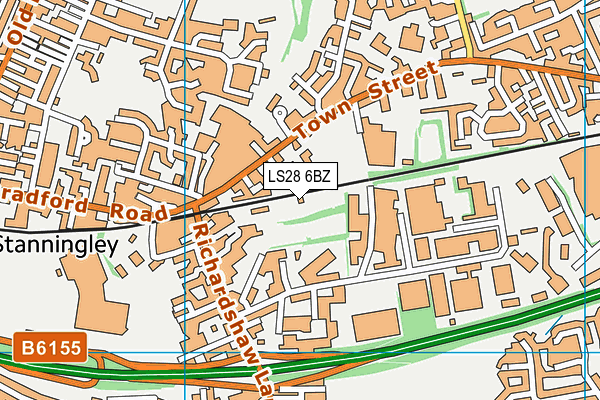 LS28 6BZ map - OS VectorMap District (Ordnance Survey)