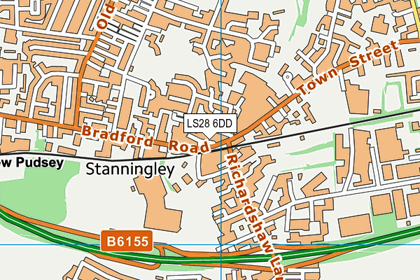 LS28 6DD map - OS VectorMap District (Ordnance Survey)