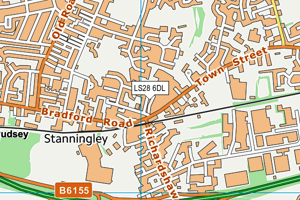 LS28 6DL map - OS VectorMap District (Ordnance Survey)