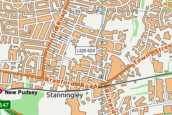 LS28 6DS map - OS VectorMap District (Ordnance Survey)