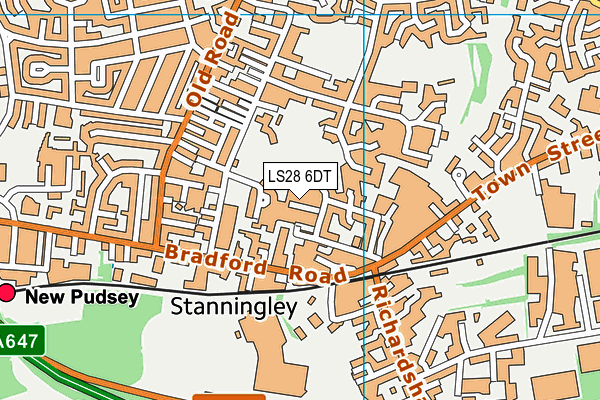 LS28 6DT map - OS VectorMap District (Ordnance Survey)