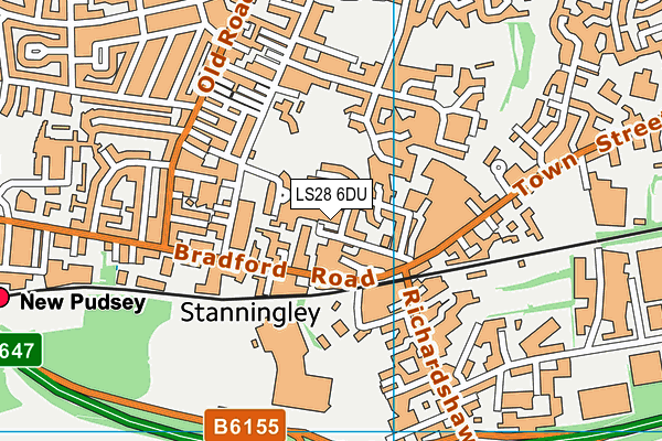 LS28 6DU map - OS VectorMap District (Ordnance Survey)