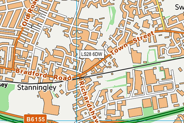 LS28 6DW map - OS VectorMap District (Ordnance Survey)