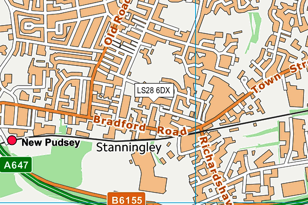 LS28 6DX map - OS VectorMap District (Ordnance Survey)