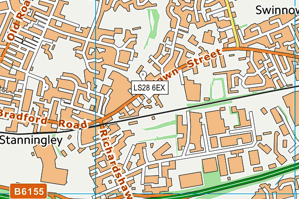 LS28 6EX map - OS VectorMap District (Ordnance Survey)