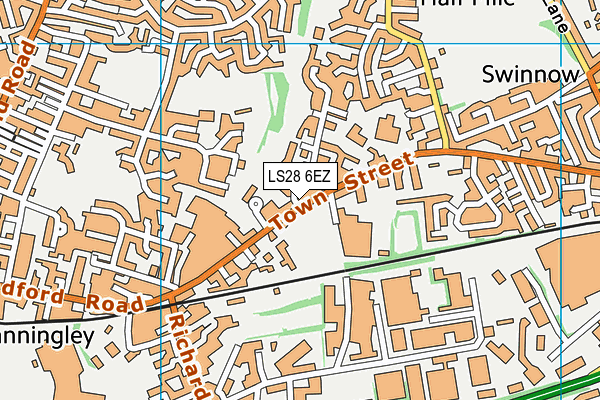 LS28 6EZ map - OS VectorMap District (Ordnance Survey)