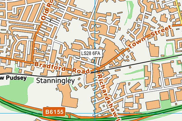 LS28 6FA map - OS VectorMap District (Ordnance Survey)