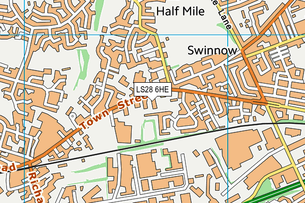 LS28 6HE map - OS VectorMap District (Ordnance Survey)