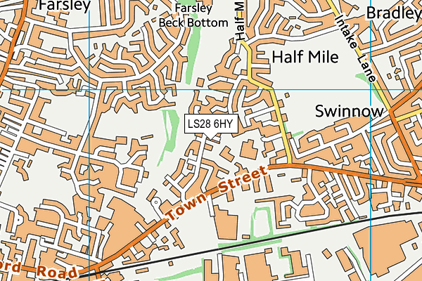 LS28 6HY map - OS VectorMap District (Ordnance Survey)