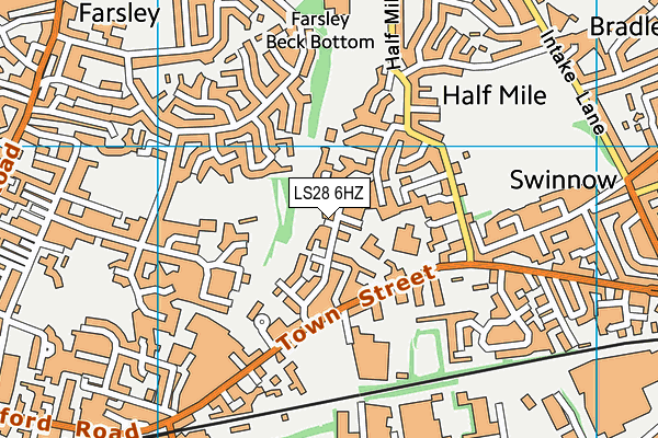 LS28 6HZ map - OS VectorMap District (Ordnance Survey)