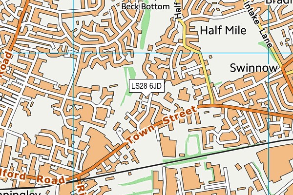 LS28 6JD map - OS VectorMap District (Ordnance Survey)